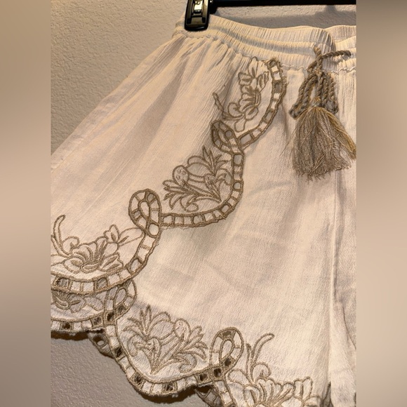 NWT American eagle cream boho beach drawstring shorts S summer vacation - Picture 2 of 7